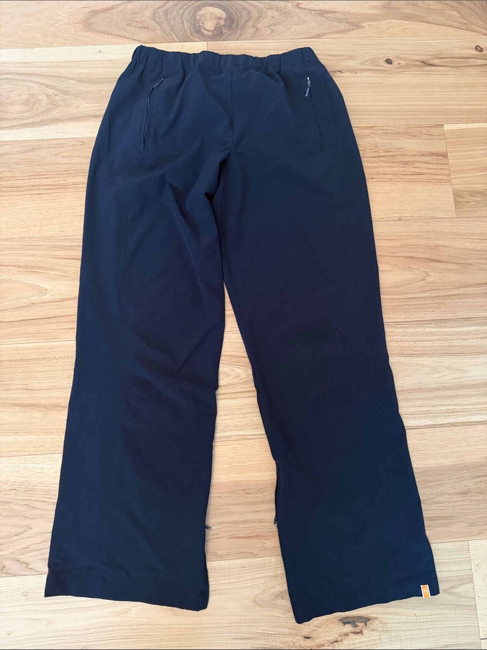 Lucy Black Elastic Waist Track Pants with Zipper Pockets